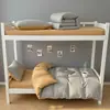 Nuevo Estilo Algodón Lavado Color Sólido Dos Tonos Estudiante Conjunto de Tres Piezas para el Inicio de la Temporada Escolar, Dormitorio Estudiantil Conjunto de Seis Piezas, Sábana Plana y Funda Nórdica de Color Liso