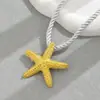 Colar Estrela do Mar Tridimensional Estilo Novo Boêmio Transfronteiriço Europeu e Americano para Mulheres, Colar Oceânico da Moda Estilo Férias na Praia