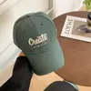 Boné de Baseball Bordado Feminino Primavera e Verão Estilo Japonês Rosto Grande Cabeça Grande Boné Pequeno Estilo Coreano Aba Larga Top Macio Chapéu da Moda