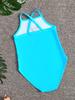 Exclusivo Transfronterizo Traje de Baño Bikini de Tirantes de Una Pieza para Bebé Niña con Estampado de Sirena de Dibujos Animados