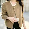 Ropa de mujer, estilo coreano Dongdaemun, chaqueta de tweed de moda de alta calidad, cárdigan, top de corte holgado