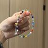 Pulseira de Miçangas Colorida de Verão Cor Dopamina Design de Nicho Simples Fashion Alto Valor de Beleza Pulseira Versátil