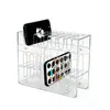 Suporte de Celular Transparente Acrílico Personalizado para Transmissão ao Vivo, Suporte de Telefone Multi-Camada com Vários Slots para Cartão, Suporte de Mesa para Tablet, Suporte para Power Bank