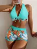 2027 Nuevo Bikini de Dos Piezas Transfronterizo Europeo y Americano Traje de Baño para Mujer Sexy Estampado con Tirantes Bikini Playa Traje de Baño para Mujer
