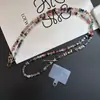 Serie de Cubos de Azúcar de Piedra Triturada Colorida Correa para Teléfono con Cuentas Larga Cruzada Se Puede Usar como Mochila Cadena para Bolso Diseño de Nicho Exquisito