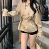 Nuevo Abrigo Corto Chic Estilo Británico 2026 con Cintura Ajustable para Figuras Petite, Gabardina Corta Francesa