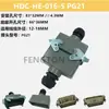 Conector resistente montado en superficie de 16 polos, rectangular, impermeable, tipo aviación, HDC-HE-16 pines, conector para canal caliente, montaje abierto