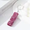 Amazon apito de liga de alumínio plano de sobrevivência ao ar livre de alta frequência com tubo duplo pingente de chaveiro de moda com incrustação de diamante