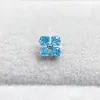 Pendientes de Flor de Cuatro Hojas de Zirconio Cuadrado de Aleación de Titanio Astmf-136 Titanio G23 Cabezal de Joyería de Pendientes para Labio con Rosca Interna