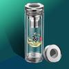 Taza de Vidrio con Grabado Gratis Transparente Cristal Té Negocios Viaje Montaje en Coche Venta al por Mayor Taza de Té de Vidrio de Borosilicato Alto