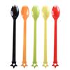 Cuchara de Plástico Desechable para Gelatina de Hierbas, Tenedor-Cuchara de Mango Largo 21cm, Cuchara Mezcladora para Té de Leche y Té de Frutas, Envío Gratis, Ensalada de Frutas