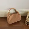 Bolsa de Mão Tecida em Nuvem Artesanal Nicho Estilo Coreano para Mulheres, Nova Moda Primavera 2026 Bolsa de Ombro Transversal Estilosa