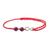 Pulsera de Cuerda Roja Cinabrio Año Zodiacal para Mujer Infinito Rico Trenzada Púrpura Oro Arena Tobillera Regalo de Pareja Mayoreo
