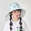 Sombrero de Dinosaurio de Dibujos Animados para Niños, Sombrero con Chalina Protectora del Sol para el Cuello en Verano, Sombrilla de Viaje para Niños y Niñas, Sombrero de Pescador de Ala Ancha