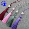 Xiangfei 8B-7 Loto Tallado Doble Borla Colgante Borla Traje Antiguo Dinastía Han Solapa Prensada Escalón Prohibido Estilo Antiguo Ropa con Espalda de Nube Accesorios