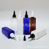 Botella cuadrada transparente de 250 ml con tapón de punta, botella de aceite de punta marrón, botella de medicina líquida, botella de pegamento de punta, botella de pasta de color, botella de fragancia
