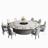 Mesa de comedor eléctrica para hotel, mesa redonda grande con plato giratorio automático, mesa de olla caliente para 16 personas y 20 personas.