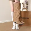 Botas de punta fina para mujer, nuevo estilo popular de otoño, botas holgadas, muy bonitas, botas para pierna de pantalón, de circunferencia grande, botas largas, botas de montar para pierna gruesa