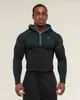Camisa esportiva de manga comprida masculina GYMSHARK/ONYX5, com zíper parcial, justa, de secagem rápida, respirável, em estoque na fábrica, transfronteiriça