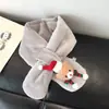 Cachecol Bebê Quente Outono e Inverno Veludo Cor Pura Acolchoado Ursinho Natalino Fofo Cachecol Bebê Cachecol Espesso Cachecol Bebê
