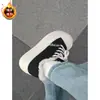 Mocassins Grossos com Solado Espesso e Biqueira Larga Forrados com Fleece para Mulheres, Novo Estilo Outono e Inverno 2025, Tênis Quentes Versáteis com Biqueira Redonda, Sapatos Casuais Fofos de Algodão