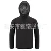 Conjunto Esportivo de Corrida Fitness com Manga Longa, Capuz, Bolsos com Zíper, Modelador Corporal, Treinamento à Prova de Vento, Transpirável, Transfronteiriço