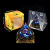 Adorno de Pirámide de Bola de Cristal Natural, Pieza de Decoración para el Hogar de Grava de Cristal Recubierta de Resina, En Caja