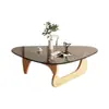 Mesa de centro de cristal moderna minimalista llena de sentido del diseño mesa de centro artística celebridad de internet sala de estar de apartamento pequeño uso doméstico mesa de té otra