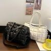 Bolsa de Ombro Algodão Penas Moda Europeia e Americana Estilo Transfronteiriço Bolsa de Roupa de Algodão Simples Grande Capacidade Bolsa Feminina Bolsa Coreana da Moda