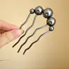 Herramienta para Peinar Moños de Persona Perezosa Peine de Cuatro Púas Peine para el Cabello Parte Posterior de la Cabeza Pinza para el Cabello Metal Peinado del Cabello Accesorio para el Cabello
