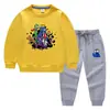 Ropa infantil transfronteriza nueva Otoño e Invierno 2023 suéter para niños pantalones traje de dos piezas de algodón para bebé manga larga de dibujos animados