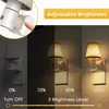 Luz nocturna enchufable base C7 GY272 forma de escalera pantalla cilíndrica de tela luz de mesita de noche para dormitorio sensor de control de luz luz nocturna