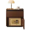 Caja fuerte de mesita de noche integrada en el dormitorio del hogar, caja fuerte oculta con sistema de doble cerradura (contraseña y clave), gabinete de almacenamiento de joyas y documentos