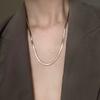 Collar versátil europeo y americano personalizado de chica popular de doble capa apilado cadena de hueso de serpiente simple de nicho cadena de cuchillo cadena de clavícula