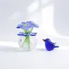 Flores pequeñas artificiales de cristal, calas, rosas, lirios, peonías y pájaros, juego de adorno de flores eternas, regalos extranjeros transfronterizos