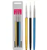 Pluma para pintar uñas pluma pequeña pluma de dibujo uñas 3 varillas metálicas pluma de dibujo pluma de dibujo 3 juegos pluma de dibujo