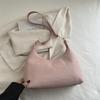 Moda para Viajes al Trabajo Francesa 2025 Gran Capacidad Nuevo Color Puro Diseño Casual Simple Bolso Tote de un Solo Hombro para Axila o Mano