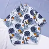 Camisa Hawaiana de Flores de Playa de Manga Corta para Hombre Holgada cec Super Fuego Estilo Puerto Retro Chaqueta Camisa Ropa de Hombre
