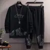 Terno esportivo masculino primavera e outono suor solto moda bonito jovem outono casual masculino desgaste com um conjunto
