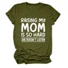 Criando a mi Mamá Amazon Ebay Sitio Independiente Comercio Exterior Transfronterizo Cómoda Sencilla Camiseta de Mujer de Cuello Redondo Manga Corta