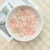 Fio de contas de florzinha de cinco pétalas com gradiente de duas cores, cor AB transparente, borda dourada, para buquê DIY, grampos de cabelo estilo antigo, acessórios de cabelo Hanfu