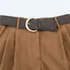 Roupas Femininas 2026 Verão Novo Estilo Moda Europeia e Americana Versátil Shorts Casuais Plissados com Cinto 8372244
