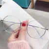 Gafas de red retro con forma poligonal, montura para gafas de miopía terminada, personalidad, multi-luz azul, lente plana, fabricantes, venta al por mayor