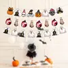 Bandera Triangular de Papel de Halloween para Fiesta, Banderín de Carnaval Transfronterizo, Suministros para Fiesta, Decoración