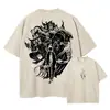 Camiseta Sung Jin Woo Transfronteriza Aliexpress Anime Talla S - Solo - Camiseta de Algodón Lavada Retro Plana