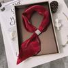 Lenço de seda ao vivo feminino Primavera e outono Imitação de seda preguiçoso Lenço de moda orelhas pequenas para todos os jogos de cor sólida Flash Diamond Summer Scarf