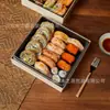 Caja Desechable de Madera para Comida Ligera para Llevar, Caja de Embalaje para Sushi, Ensalada de Verduras, Caja para Repostería de Postres, Caja para Sándwiches