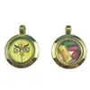 Mini Ojo del Dios de la Riqueza de Cinco Vías Thangka Estéreo Pintado a Mano Rub Buda Dios Amarillo de la Riqueza Ojo de Tara Colgante de Acero de Titanio Accesorios DIY