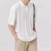 Camisa Polo de Punto de Seda Helada con Sentido de Diseño Nuevo para Verano 2024 para Hombre Camiseta de Manga Corta Estilo Coreano de Color de Contraste