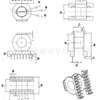 Estrutura de transformador POT4027, estrutura de baquelite POT4028, estrutura de alta frequência, bobina, pinos horizontais 8+8